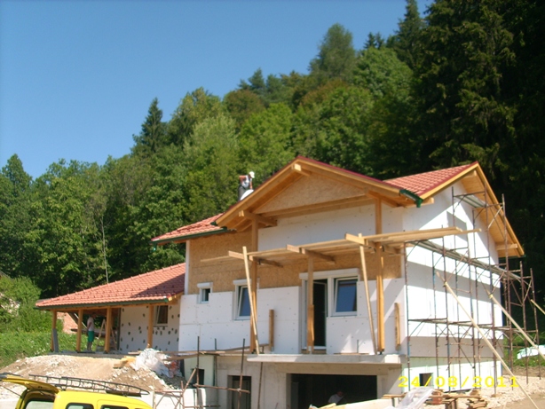 faze gradnje - montažna kuća Pasterk, Austrija